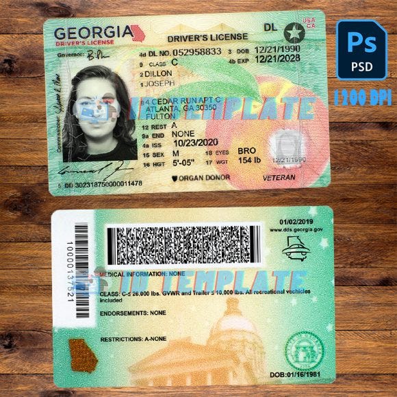 fake id front and back